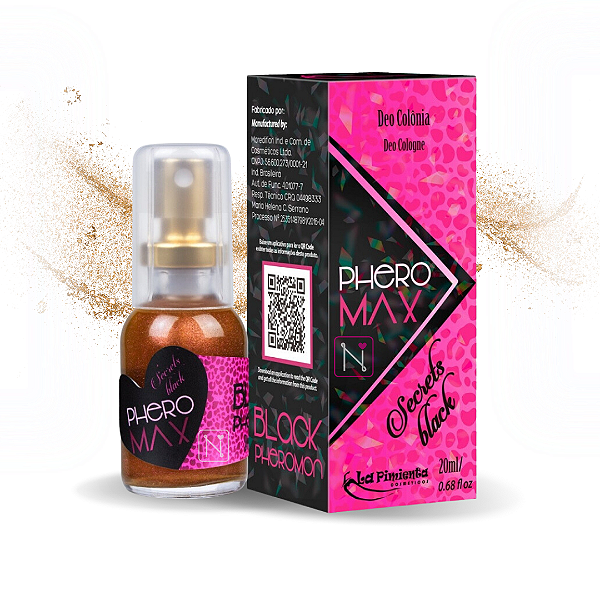 Perfume com Feromônios - Phero Max Secrets Black - 20ml