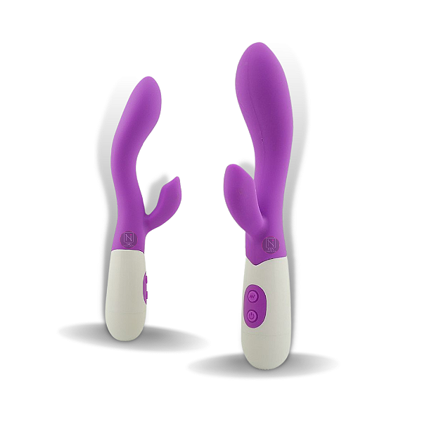 Vibrador de Ponto G e Clitóris Dois Motores em Silicone com 20 Modos de Vibração - À Pilhas