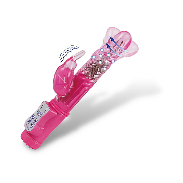 Vibrador Jack Rabbit Rotativo com Estimulador de Clitóris Coelhinho - À Pilhas