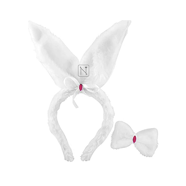 Tiara de Coelha Pelúcia com Gravata Borboleta