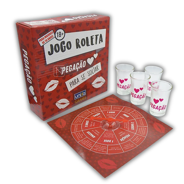 Jogo Roleta da Pegação com 4 Copos