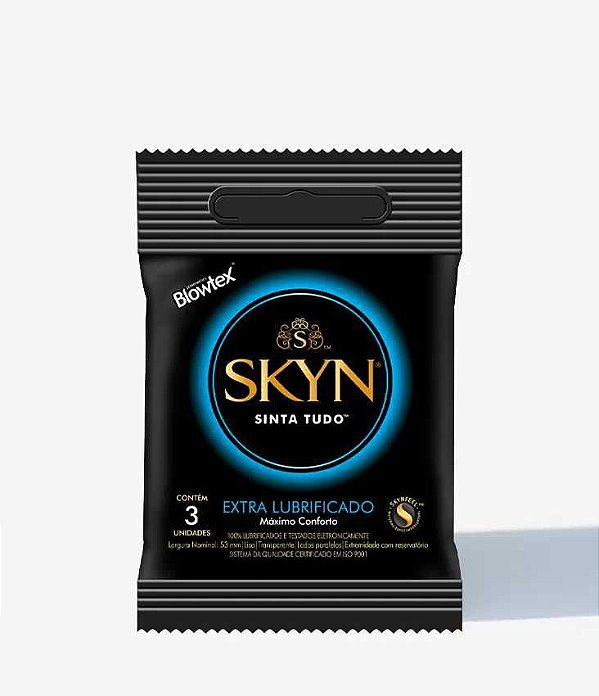 Preservativo Blowtex Sem Látex - Skyn Extra Lubrificado - 3 Unidades