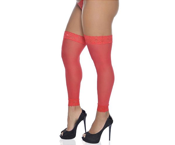 Meia 7/8 Lisa Legging com Renda