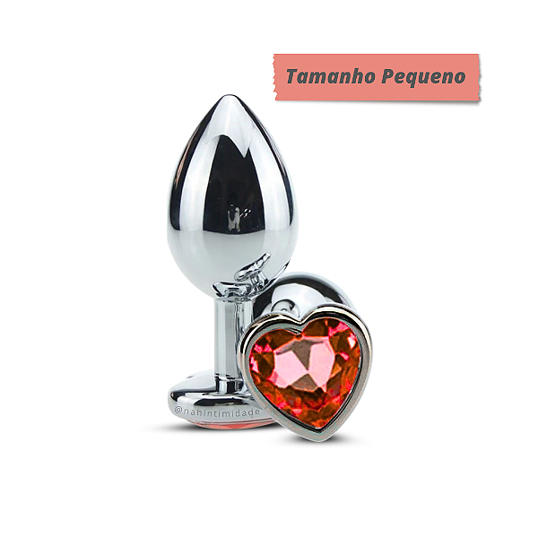 Plug Anal de Metal Pequeno com Joia Coração - Cores Variadas