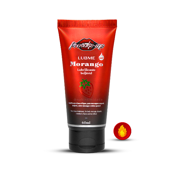 Lubrificante Beijável Lubme Esquenta - Morango - 60ml