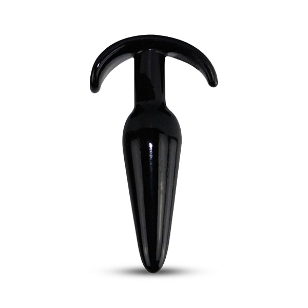 Plug Anal Anatômico em Jelly Com Alça - 11x2,7cm - Preto