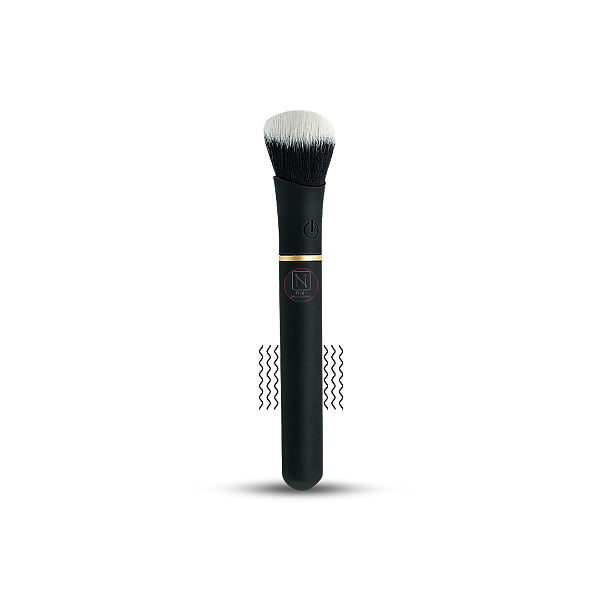 Vibrador Pincel de Maquiagem com 10 Vibrações - Recarregável - Preto