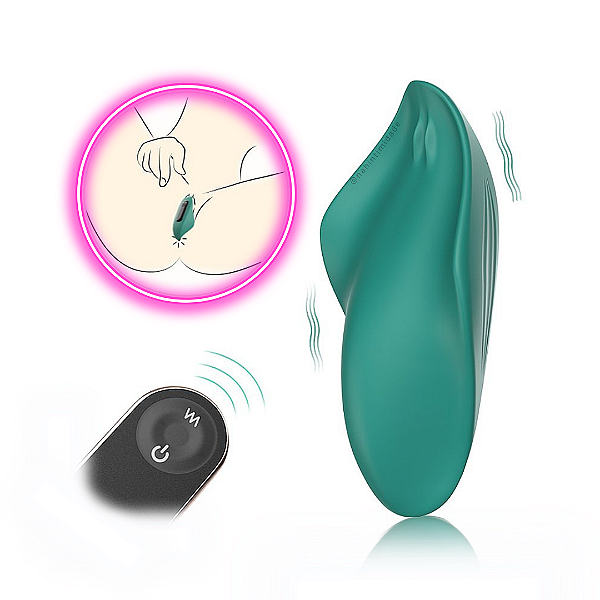 Manta - Vibrador de Calcinha com Controle Remoto Recarregável - Cor Verde