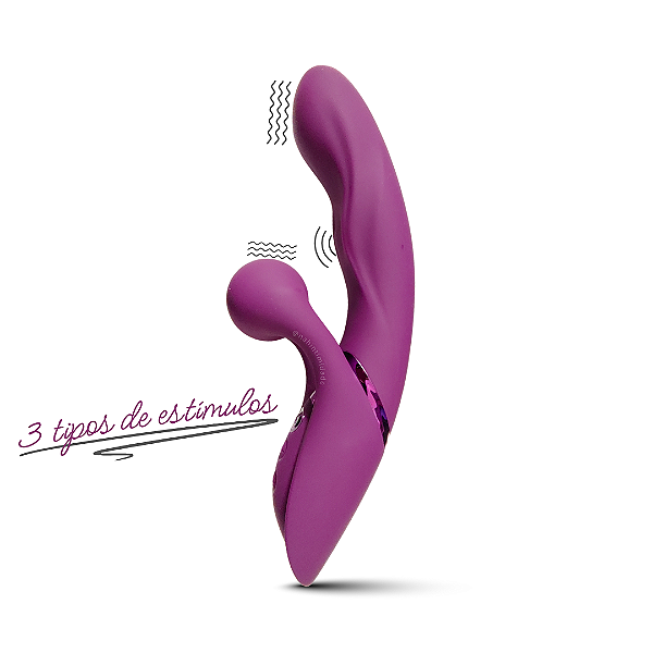 Eros - Vibrador de Ponto G com Modo Dedilhar e Estimulador de Clitóris - Roxo