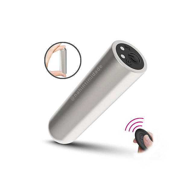 Cápsula Vibratória Super Forte Cromada com Controle Remoto Sem Fio - Recarregável