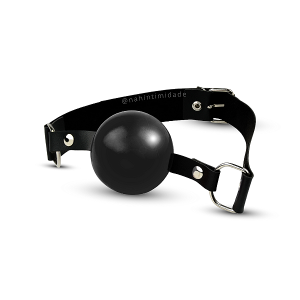Mordaça Bola de Borracha com Regulagem - Preta