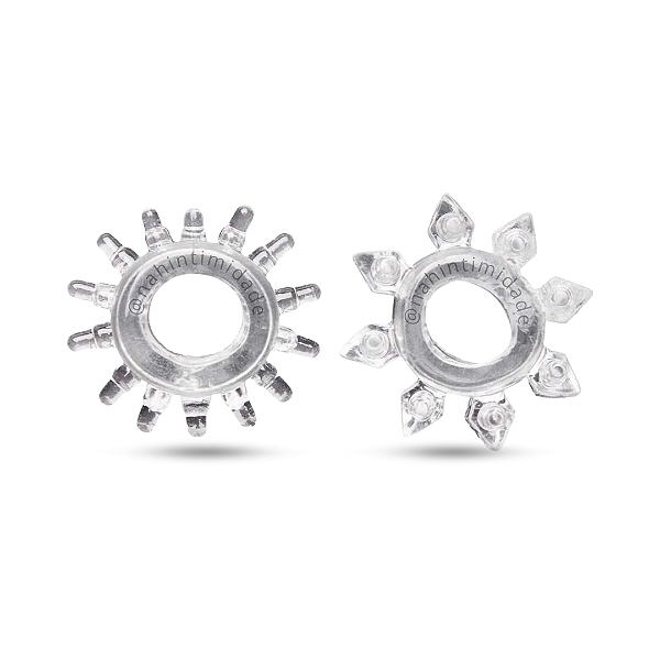 Kit de Anel Peniano Estimulador com Saliências - 2 Unidades - Transparente