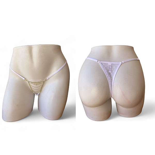 Calcinha Odalisca - Tamanho Único com Regulagem - Branca