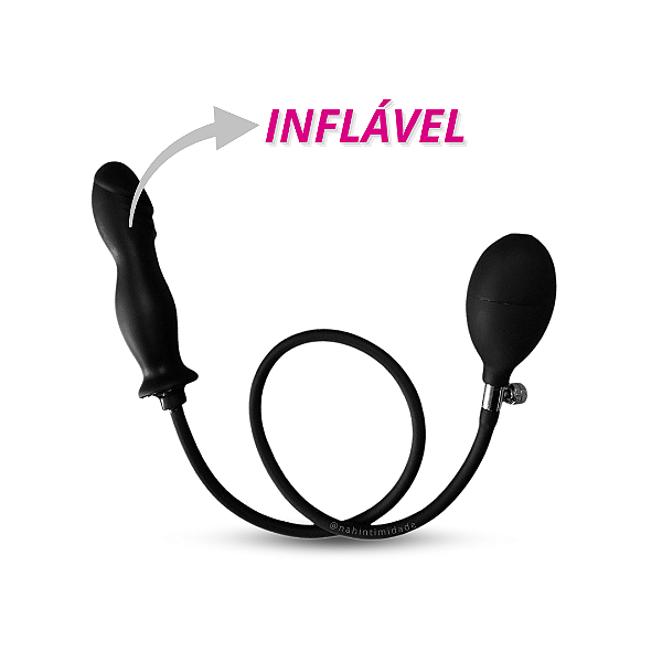 Plug Anal Inflável - Preto