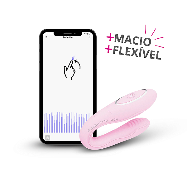 Vibrador de Casal Com Dois Motores e Controle Por APP - Rosa - Recarregável - Lançamento