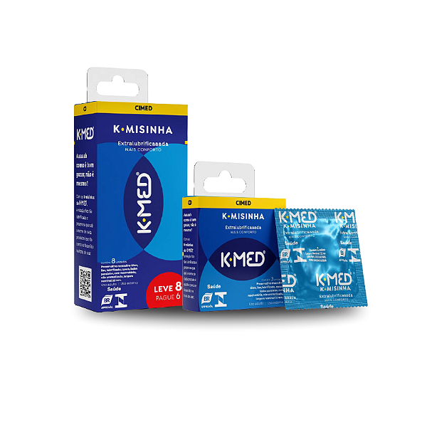 Preservativo K-Misinha Extra Lubrificado K-Med - 8 Unidades