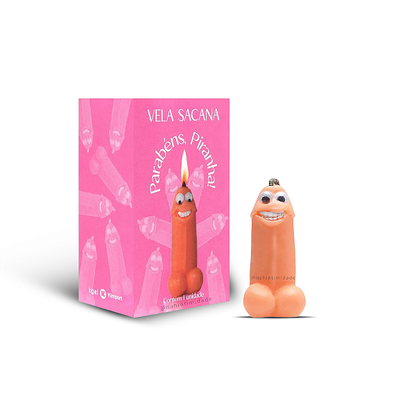 Vela Sacana Parabéns Piranha Formato de Pênis