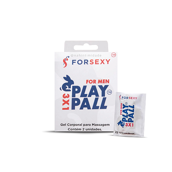Gel Excitante Masculino Play Pall em Sachê - 2 Unidades