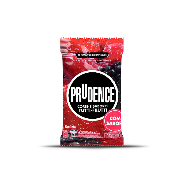 Preservativo Prudence Cores e Sabores - 3 Unidades - Tutti Frutti