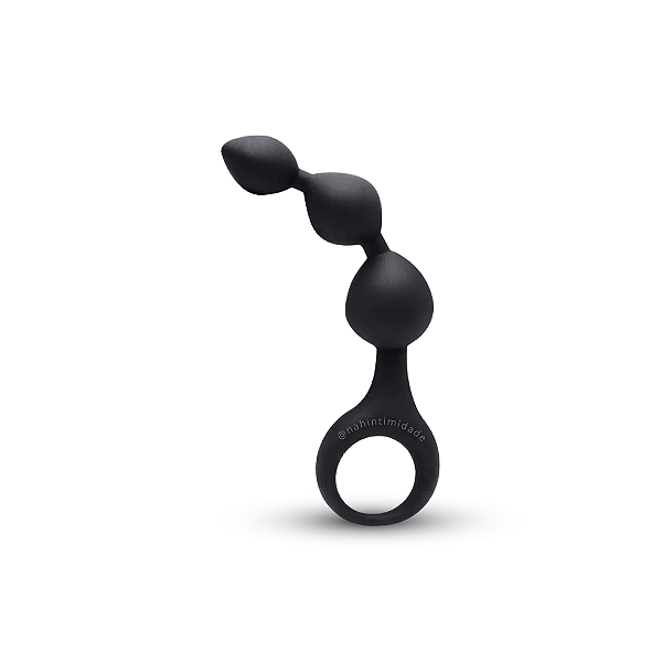Plug Anal de Silicone com 3 Esferas Gradativas - Preto