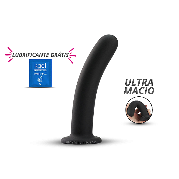 Dildo Soft Line Ponto G ou Próstata - 16x4cm - Preto
