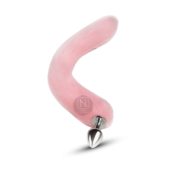 Plug Anal de Metal Pequeno com Rabo de Gato - Rosa