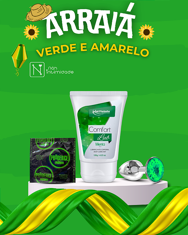 ARRAIÁ VERDE E AMARELO - KIT COOL NEON