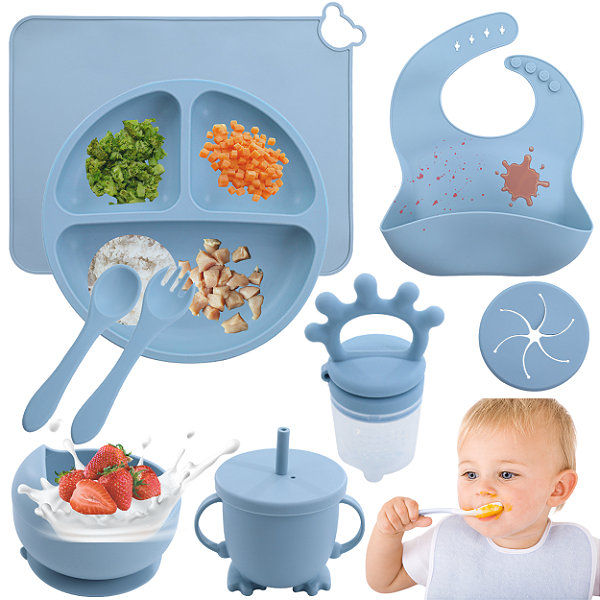 Kit 10 Peças De Introdução Alimentar Chupeta Silicone Bebê