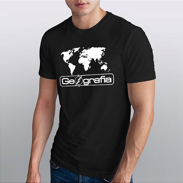 Camisa Universitária Curso Geografia Malha Algodão Penteado
