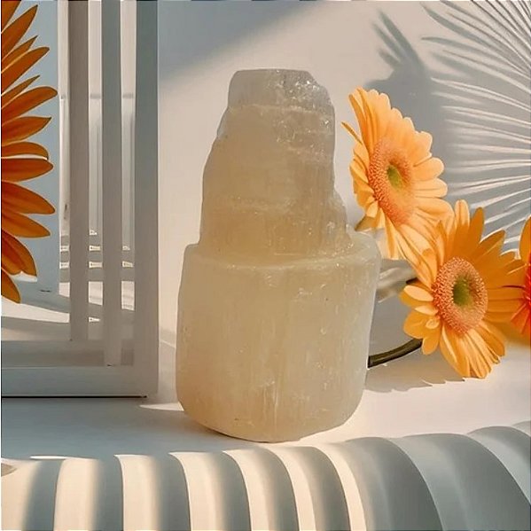 Torre Selenita Laranja 10cm