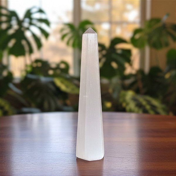 Obelisco Selenita 20cm Pedra Natural
