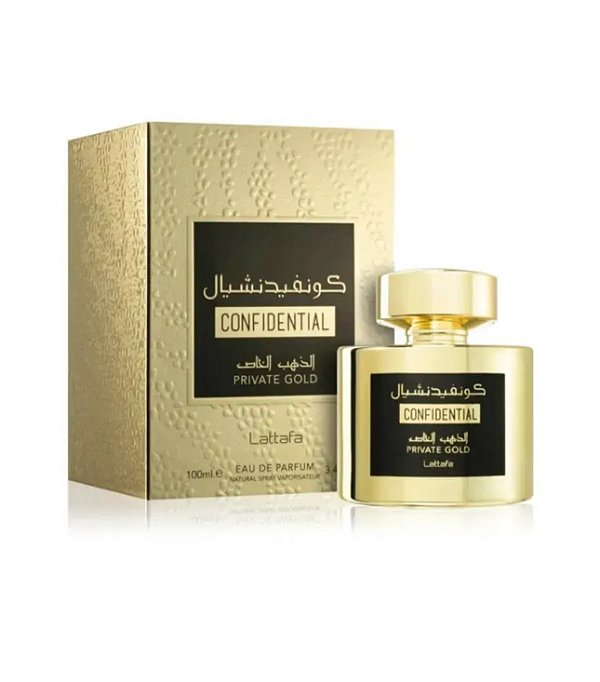 Confidential Private Gold Lattafa Eau de Parfum 100 ml Perfume Árabe Feminino
