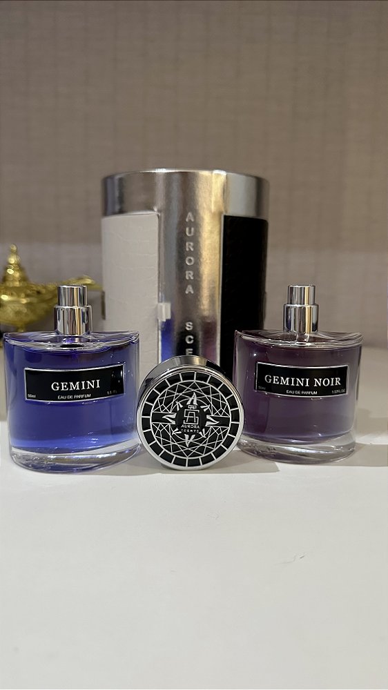 Gemini Noir Aurora Scents 2 em 1 Eau de Parfum Gemini 50 ml + Gemini Noir 50 ml - Perfume Árabe Masculino
