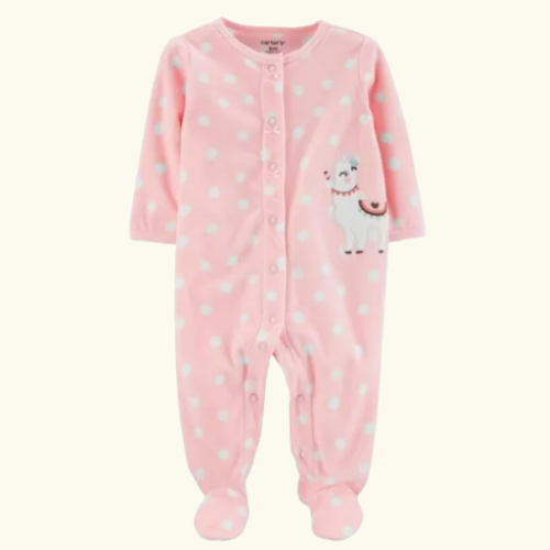 Macacão Carter's  Fleece Rosa Lhama