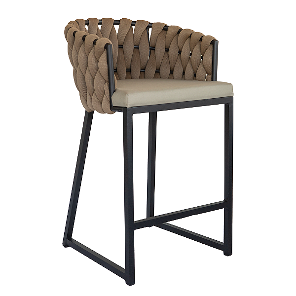 Banqueta Natália em Tricô Náutico