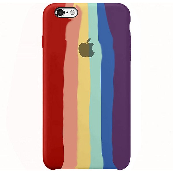 Capinha iPhone 6S Plus em silicone - Orgulho Arco Íris