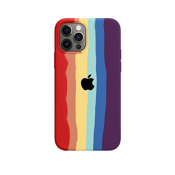 Capinha iPhone 12 e 12 Pro Orgulho Arco Íris em Silicone