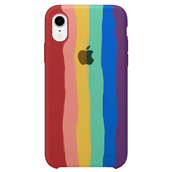 Capinha iPhone XR em Silicone - Orgulho Arco Iris