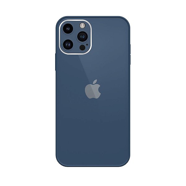 Capa Silicone Vidro Glass Compatível com iPhone 12 Pro Max Proteção de Camera Lentes de Safira