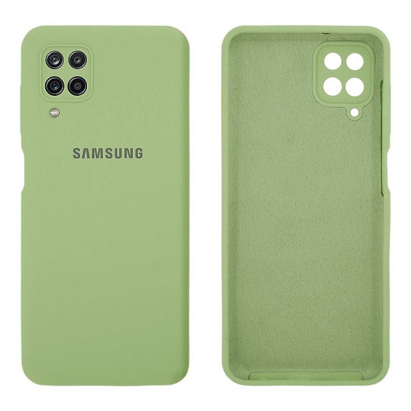 Capinha Galaxy A12 Silicone Aveludado Proteção de Câmera Lisa