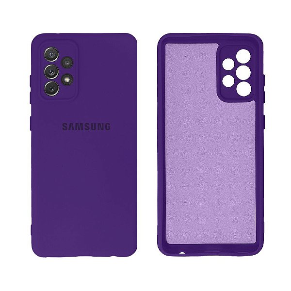 Capinha Galaxy A72 Silicone Aveludado Proteção de Câmera com Relevo