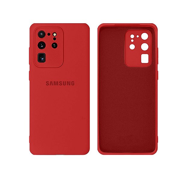 Capinha Galaxy S20 Ultra Silicone Aveludado Proteção de Câmera