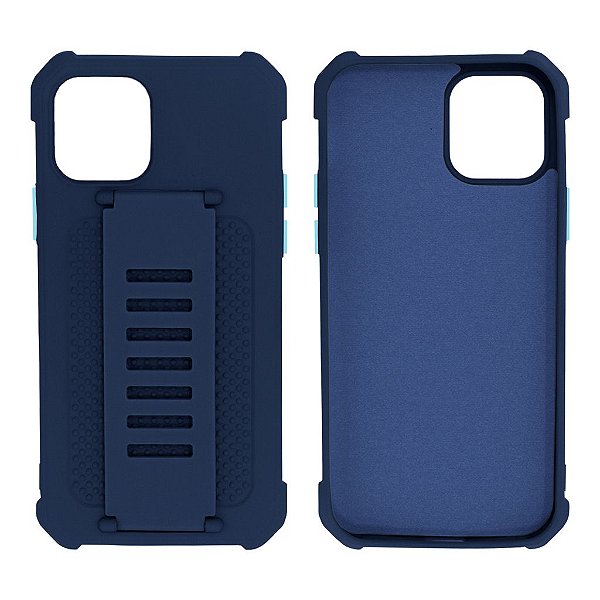Capinha iPhone 12 Pro em Silicone Aveludado com Suporte para Mãos