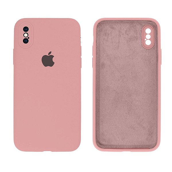 Capinha iPhone X/ iPhone XS Silicone Aveludado e Proteção de Câmera