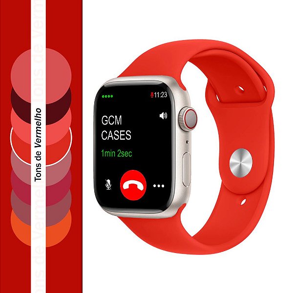 Pulseira Sport Apple Watch em Silicone Premium Tons de Vermelho