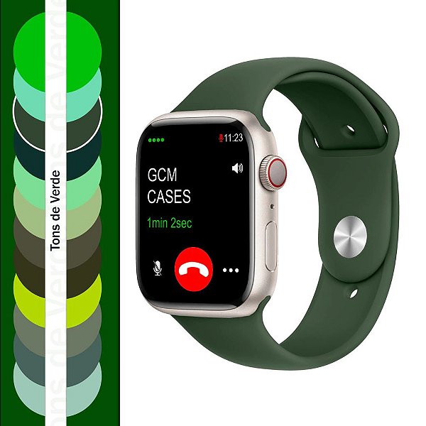 Pulseira Sport Apple Watch em Silicone Premium Tons de Verde
