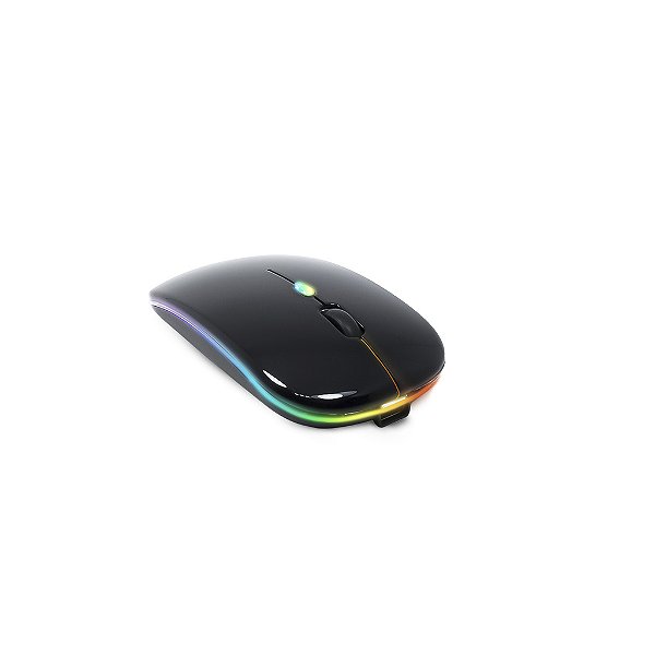 Mouse RGB Sem Fio com Bateria Recarregável Conexões Bluetooth e Wireless