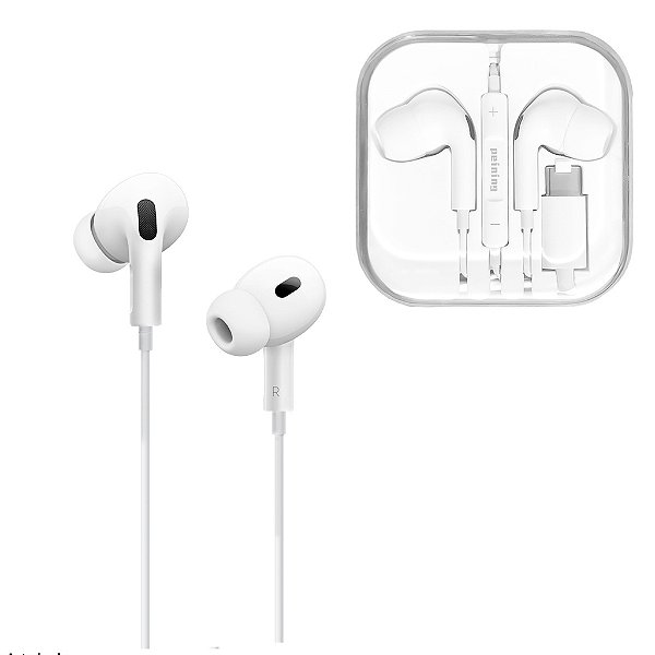 Fone de Ouvido com fio Tipo C e Microfone (in-ear) Modelo intra-auricular com redução de Ruido Alta Fidelidade de Som