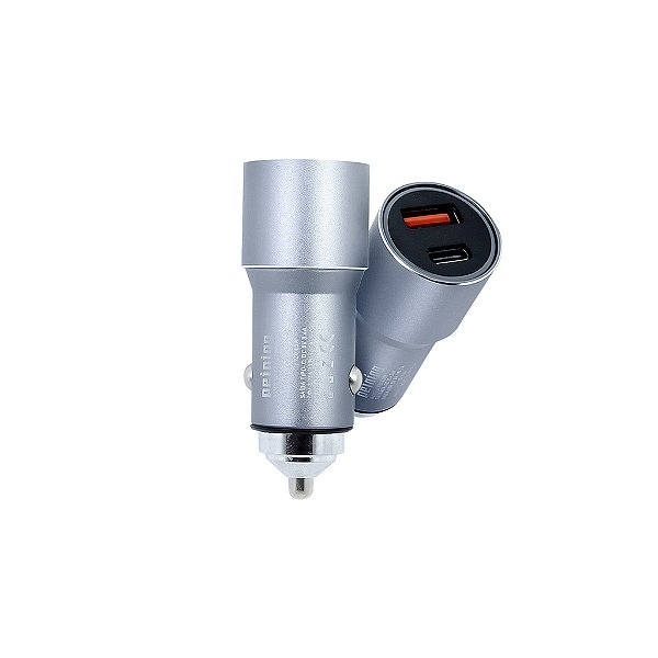 Carregador Veicular Rápido 2x USB Tipo-C Carga Ultra Rápida