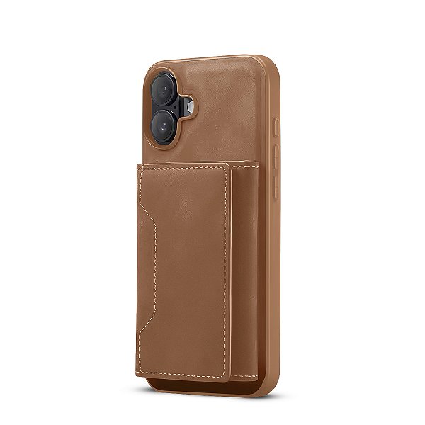 Capa Couro com Carteira magnética 2 em 1 para iPhone 16